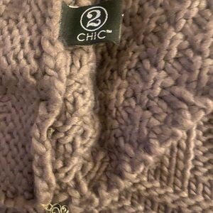 Knit sweater poncho turtleneck